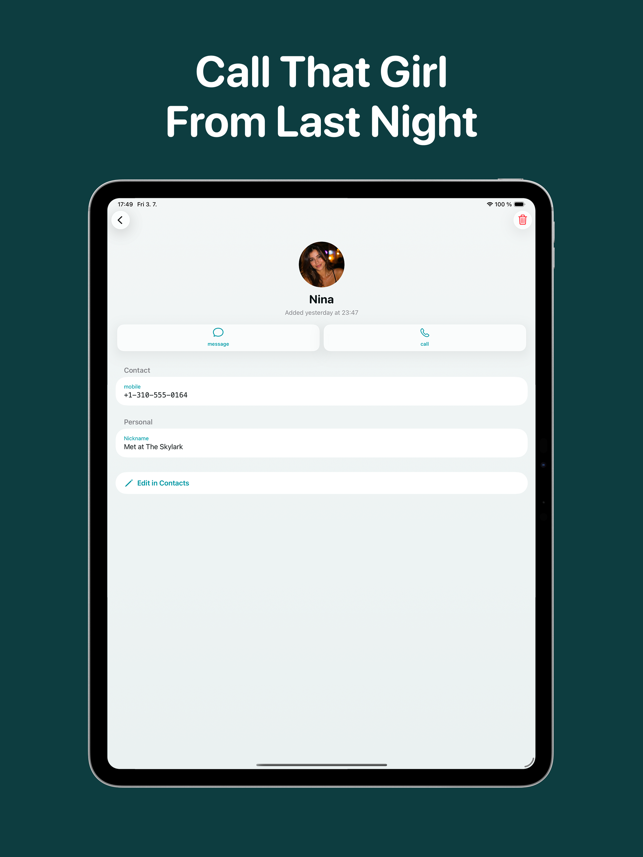 Recent Contacts Timeline Screenshot