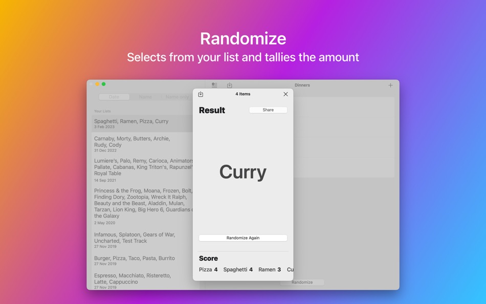 #2. Randomizer (macOS) 来自: Rob Sammons