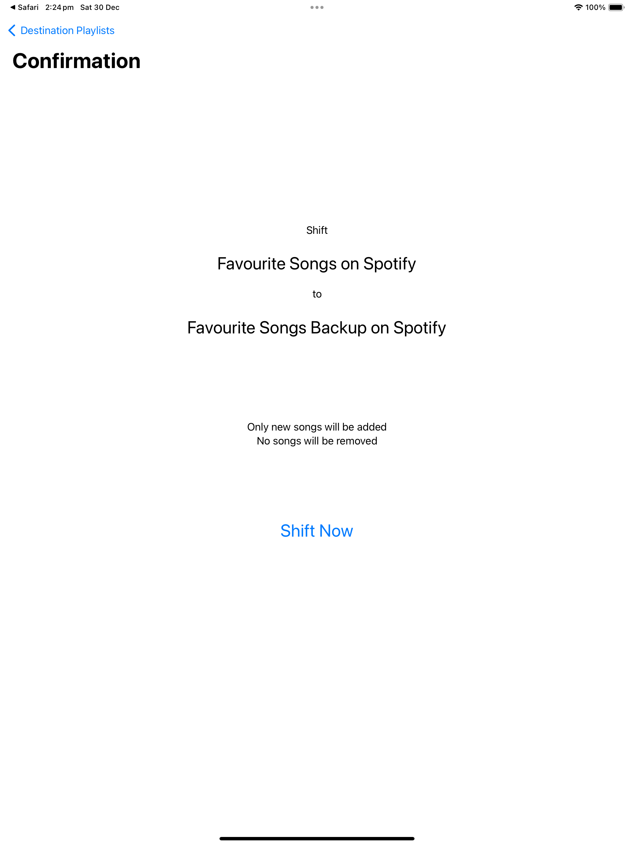 Playlist Shift