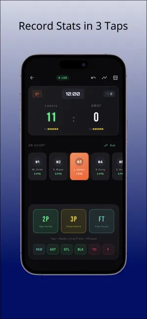 Basketball Stat Tracker - Cash screenshot 1