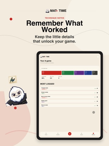MatTime - BJJ Training Journal iPad screenshot