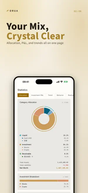 Orua - Wealth & expenses screenshot 2