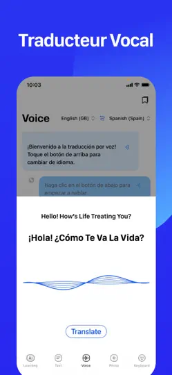 Capture d'écran de Traducteur AI - Voix & Texte sur iPhone 2