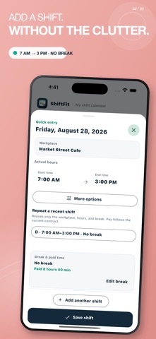 ShiftFit: Work Pay Tracker Screenshot 2 of 8