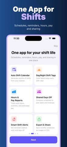 Work Shift Schedule Calendar Screenshot 1 of 6