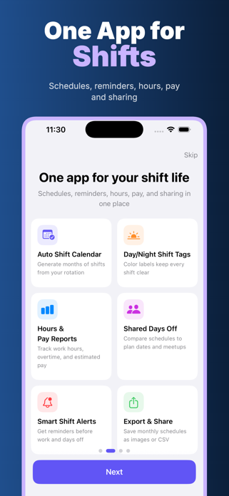 Work Shift Schedule Calendar Screenshot 1 of 6