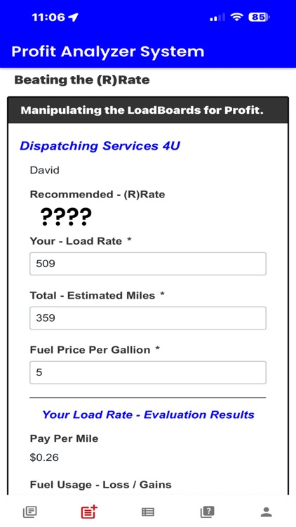 Profit Analyzer for Dispatch