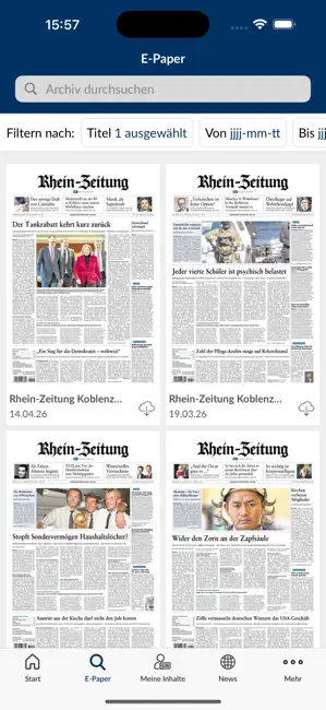 Rhein-Zeitung E-Paper & News iPhone screenshot 2
