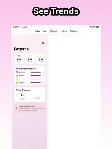 MenoPause: Symptom Tracker iPad screenshot