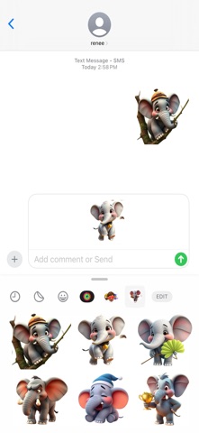 Jungle Elephant Stickers iPhone screenshot