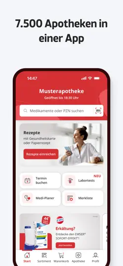 Screenshot von IA.de – E-Rezept & Apotheke auf dem iPhone 1