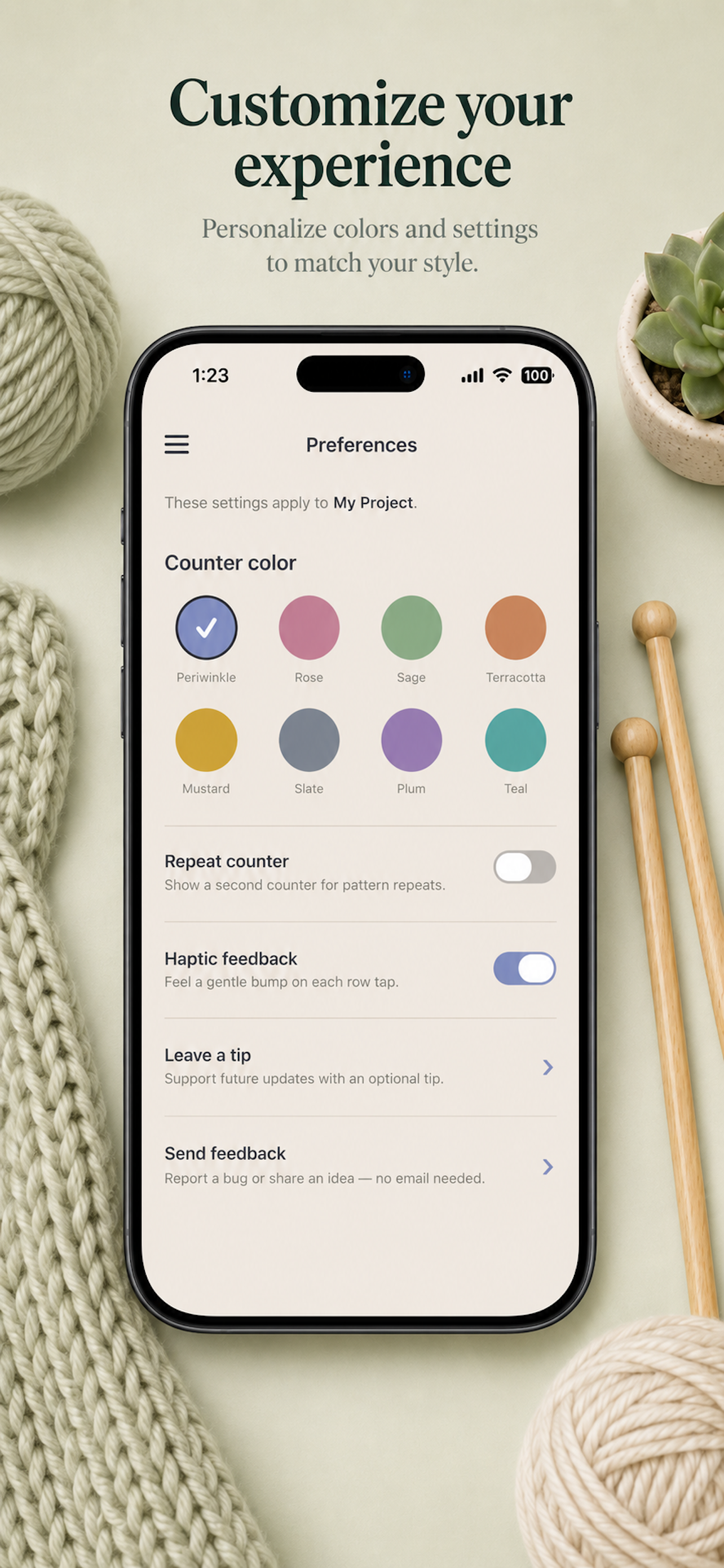 Knit and Crochet Row Counter screenshot 3