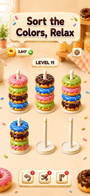 Donut Delight: Cozy Donut Sort screenshot 1