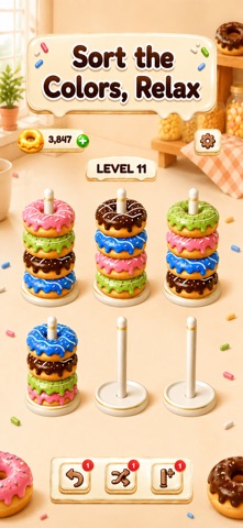 Donut Delight: Cozy Donut Sort Screenshot 1 of 5
