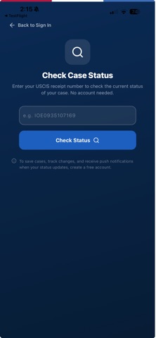 USCIS Status Tracker screenshot