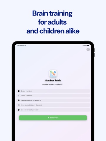 Number Clear  Create 10 Puzzle iPad screenshot