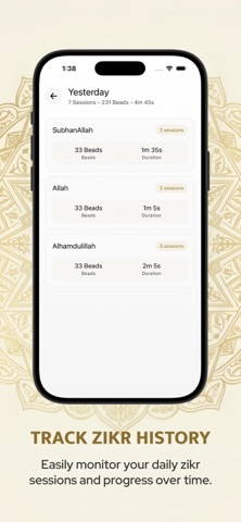 Tasbeeh counter - Noor Tasbeeh iPhone screenshot