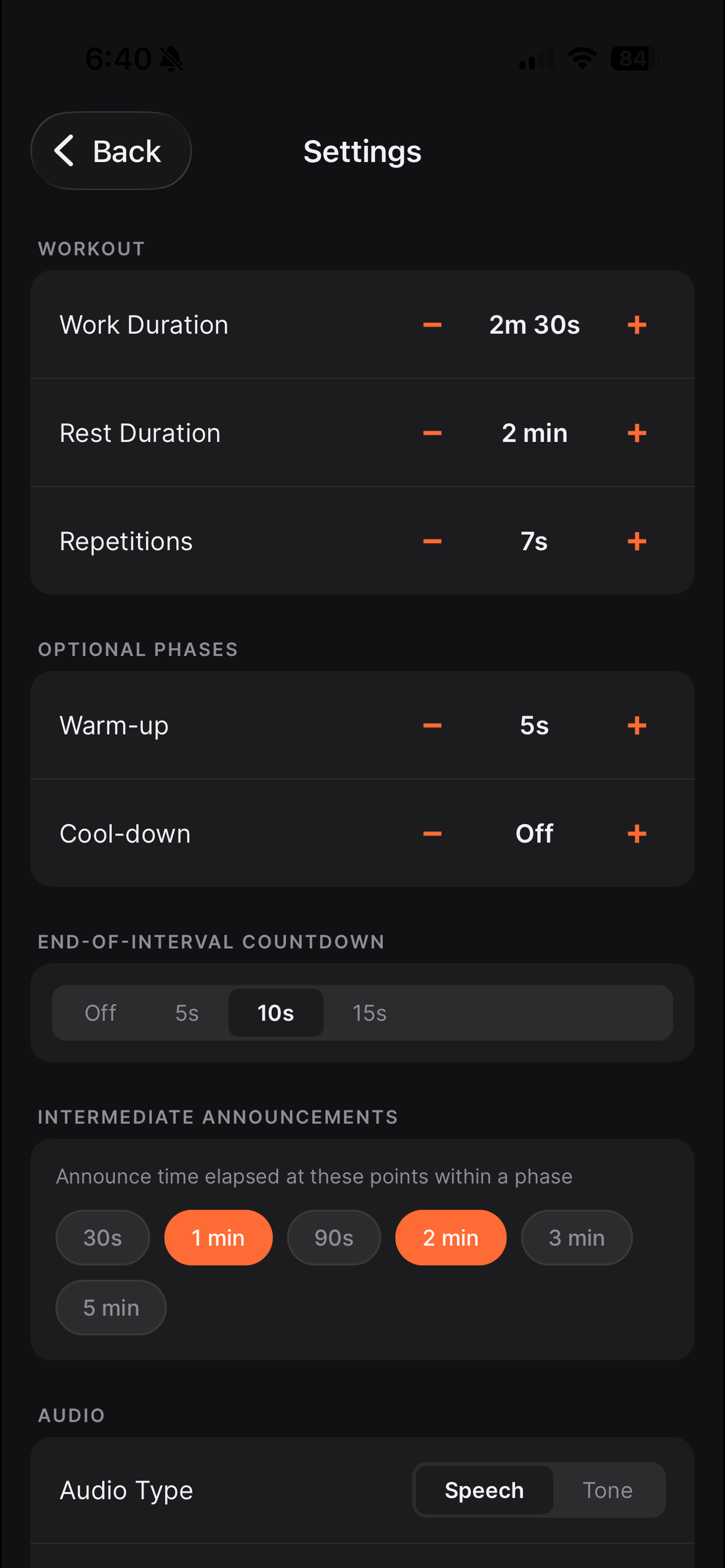 Old-Timer Interval Timer screenshot 2
