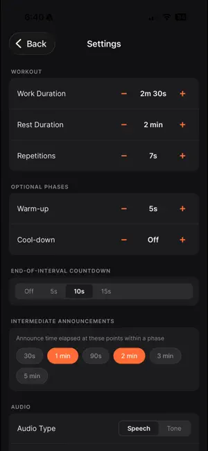 Old-Timer Interval Timer screenshot 2