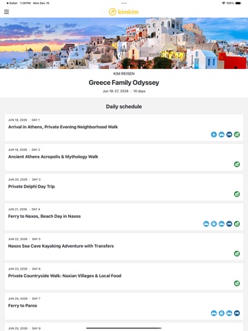 kimkim travel companion iPad screenshot