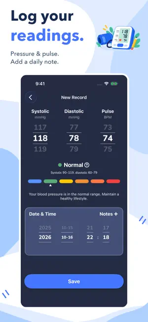 Blood Pressure Manager: BP Log screenshot 1