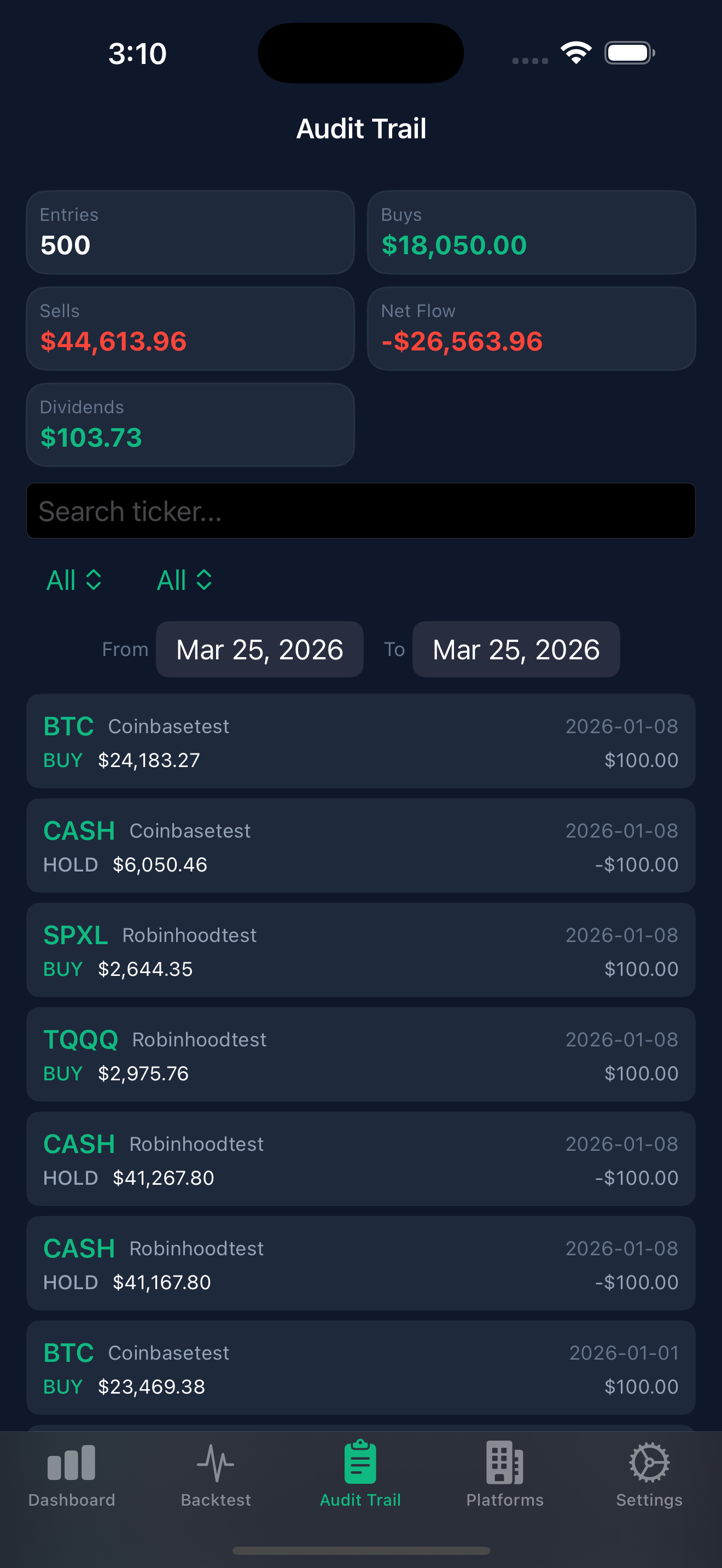 EscapeMint: DCA Tracker