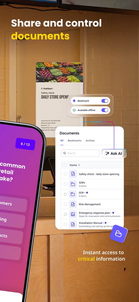 SafetyCulture (iAuditor) - The platform ensures access to critical information, providing a comprehensive "document management system" with "offline availability toggles".