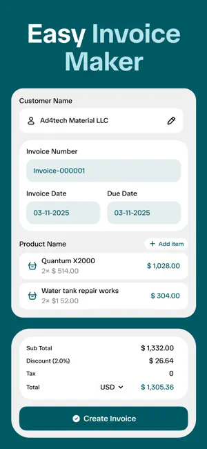 InvMent - Easy Invoice Maker screenshot 4