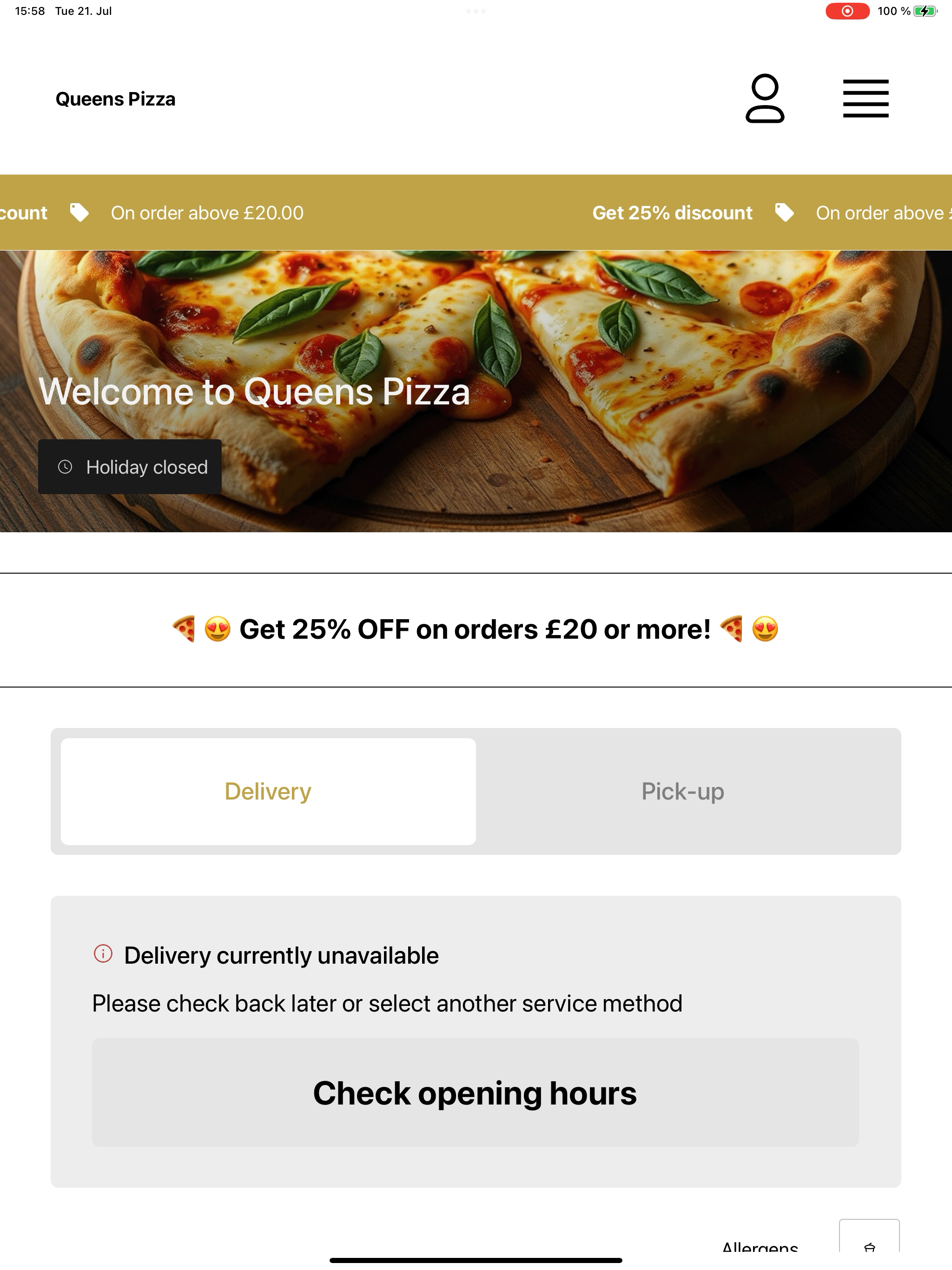 Queens Pizza UK screenshot 6