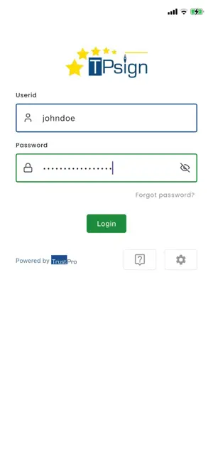 TPsign digital signature screenshot 1