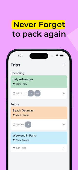 Pack With Me: Packing List Screenshot 1 of 6