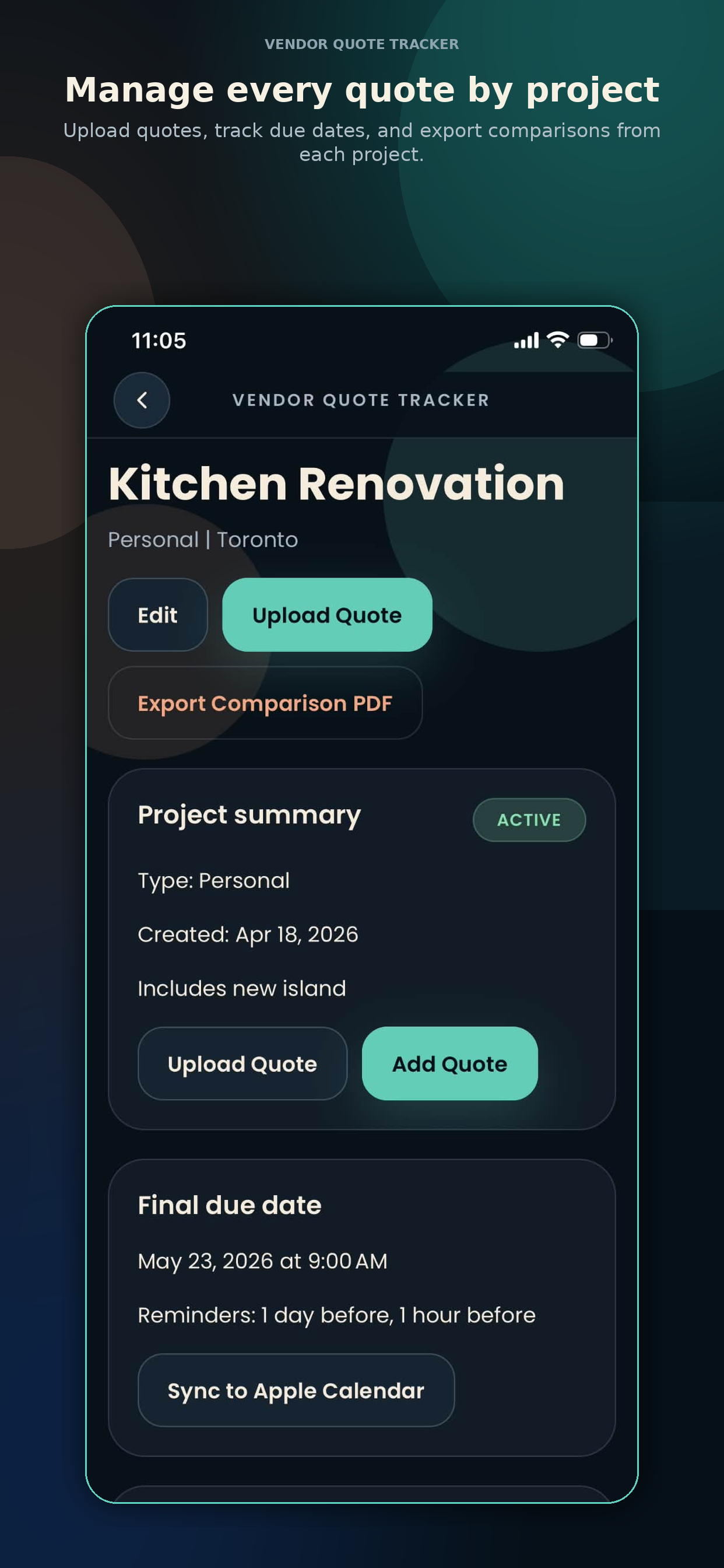 Vendor Quote Tracker screenshot 6
