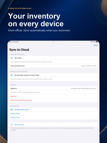 Storage Unit Tracker iPad screenshot