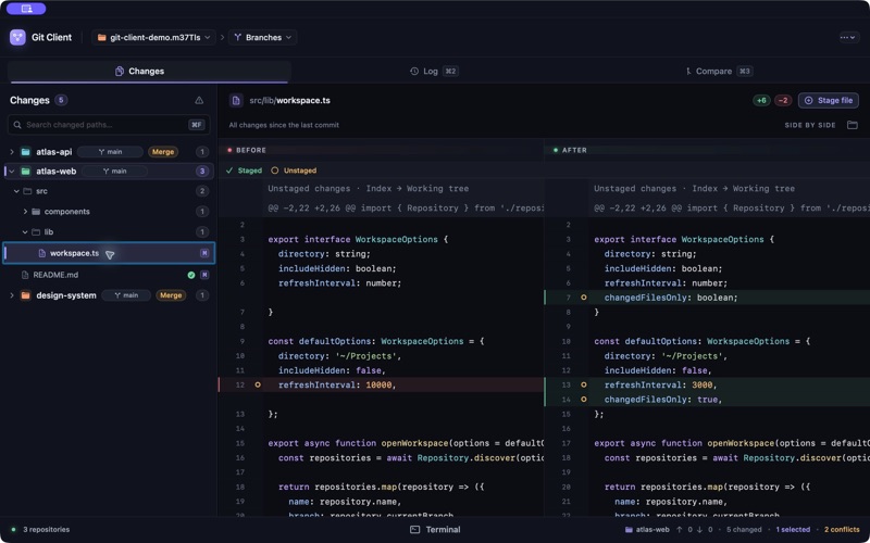 Git Client by Tom Roberts screenshot 1