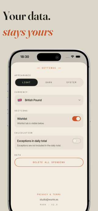 Mark · Spending Screenshot 4 of 4