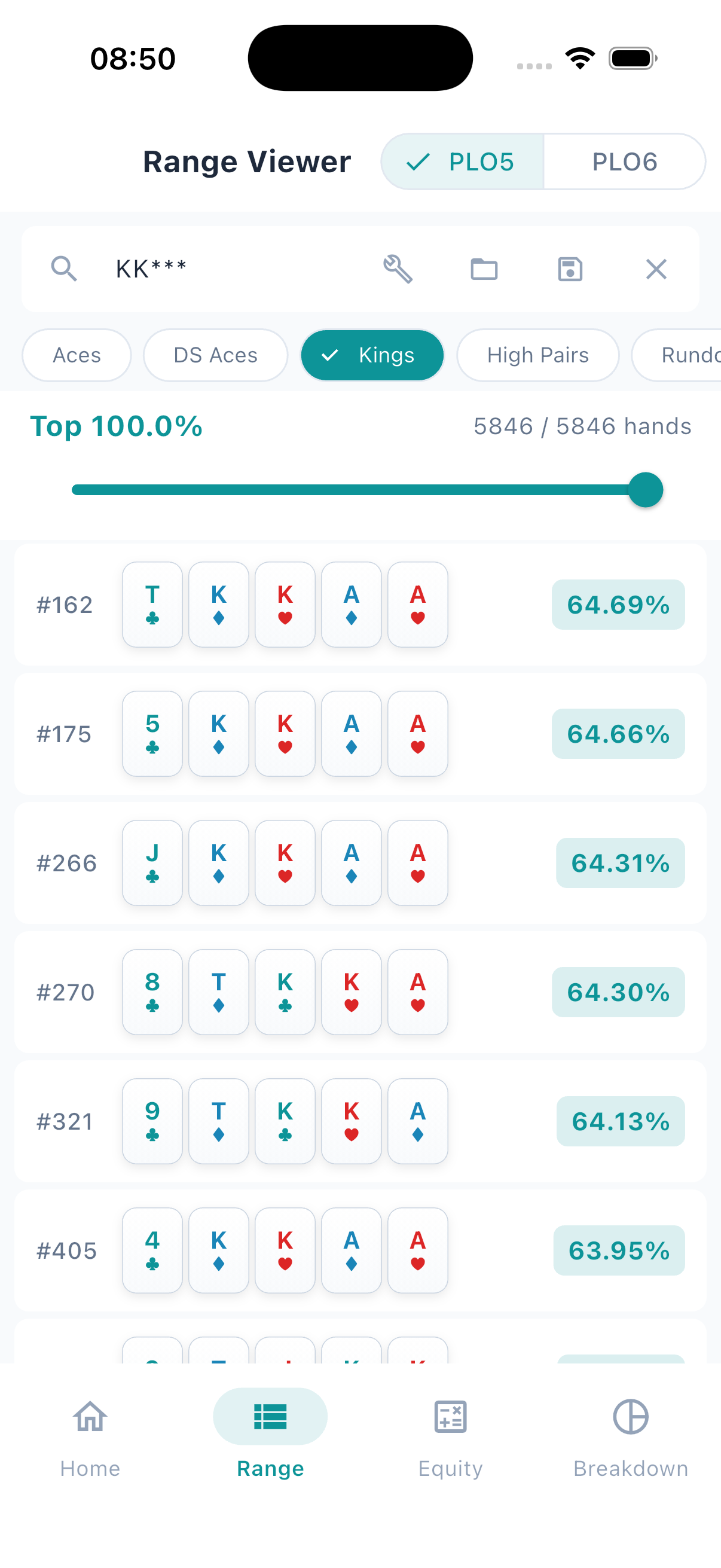 OmahaCalc: PLO5/6 Poker Equity