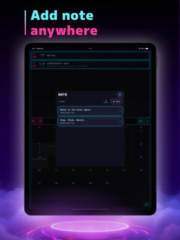 CC31: Neon Calendar iPad screenshot