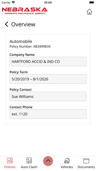 Nebraska Owner’s Insurance Screenshot