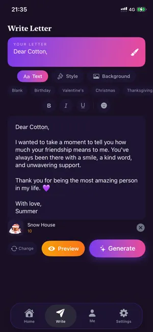 GiftLetter-Send Gift Letters screenshot 4