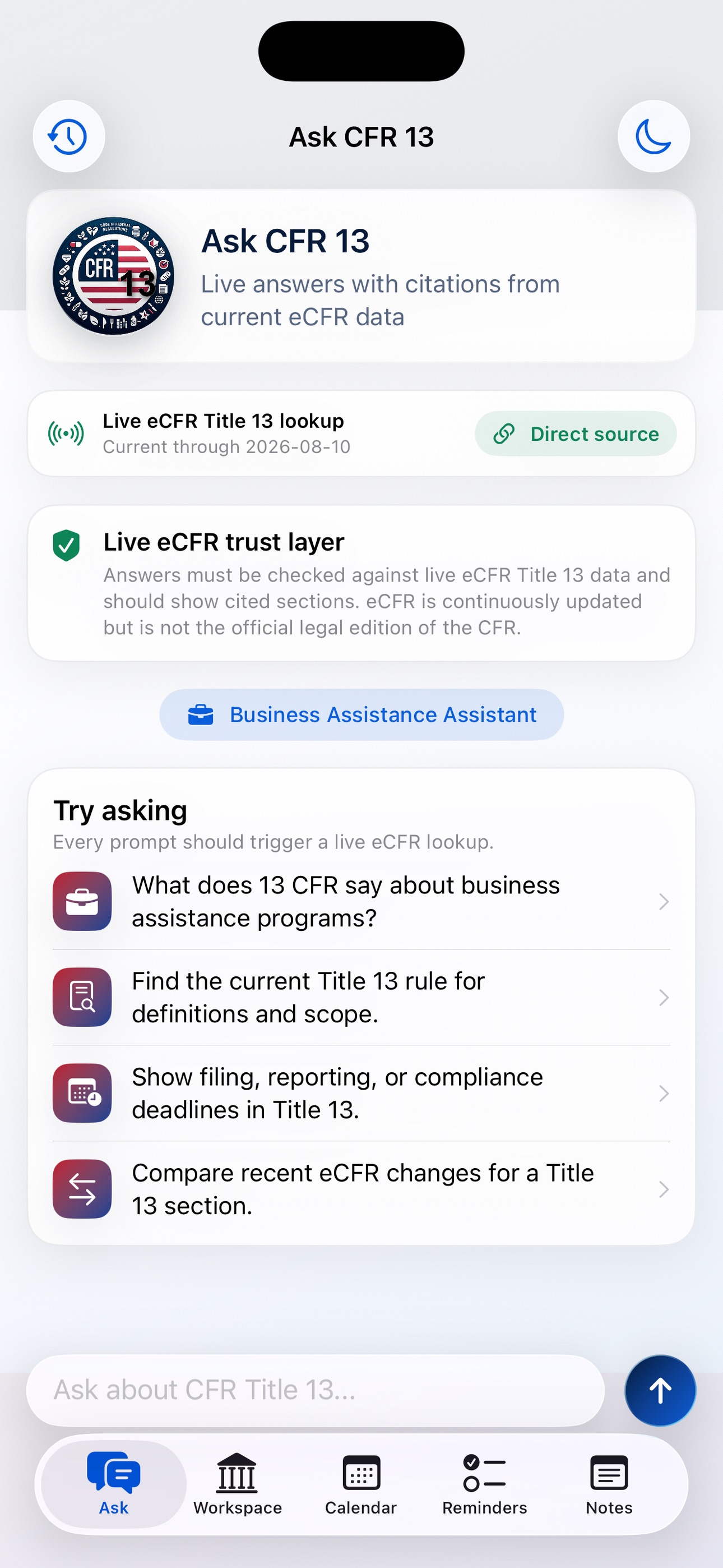 Screenshot 1 of CFR AI - Title 13