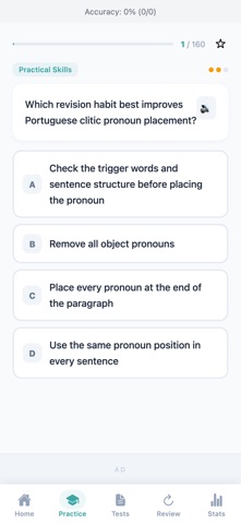 Portuguese Grammar Practice iPhone screenshot