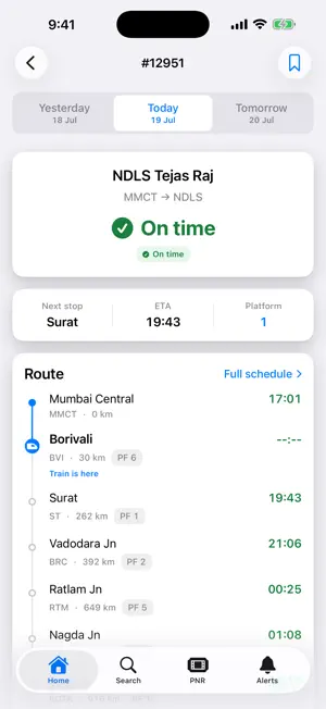 Railo — Live Train Status screenshot 1