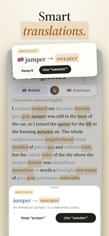Two Englishes: US UK Converter Screenshot 2 of 4