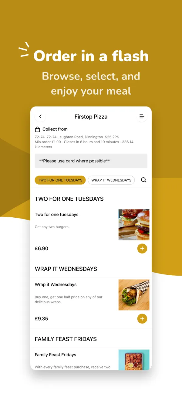 Screenshot #1 pour Firstop Pizza App