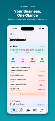 Frame Ledger iPhone screenshot