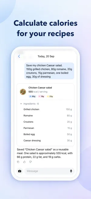 Omu: chat to track calories screenshot 2