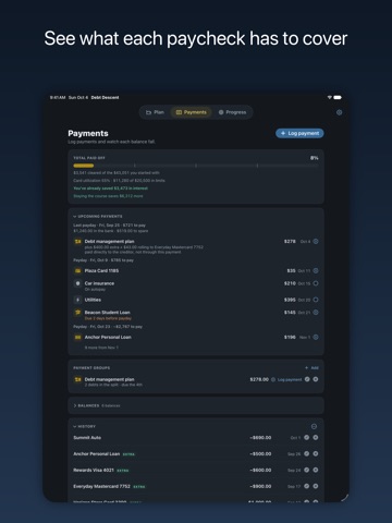 Debt Descent: Payoff Planner iPad screenshot