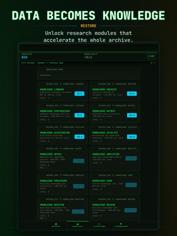 Idle Archive: Data Clicker iPad screenshot
