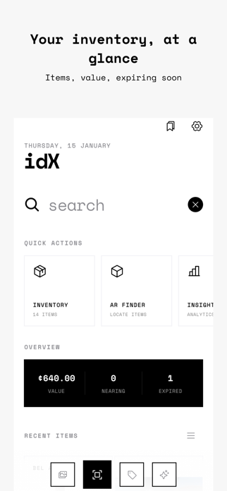 idX – AI Inventory Screenshot 1 of 8