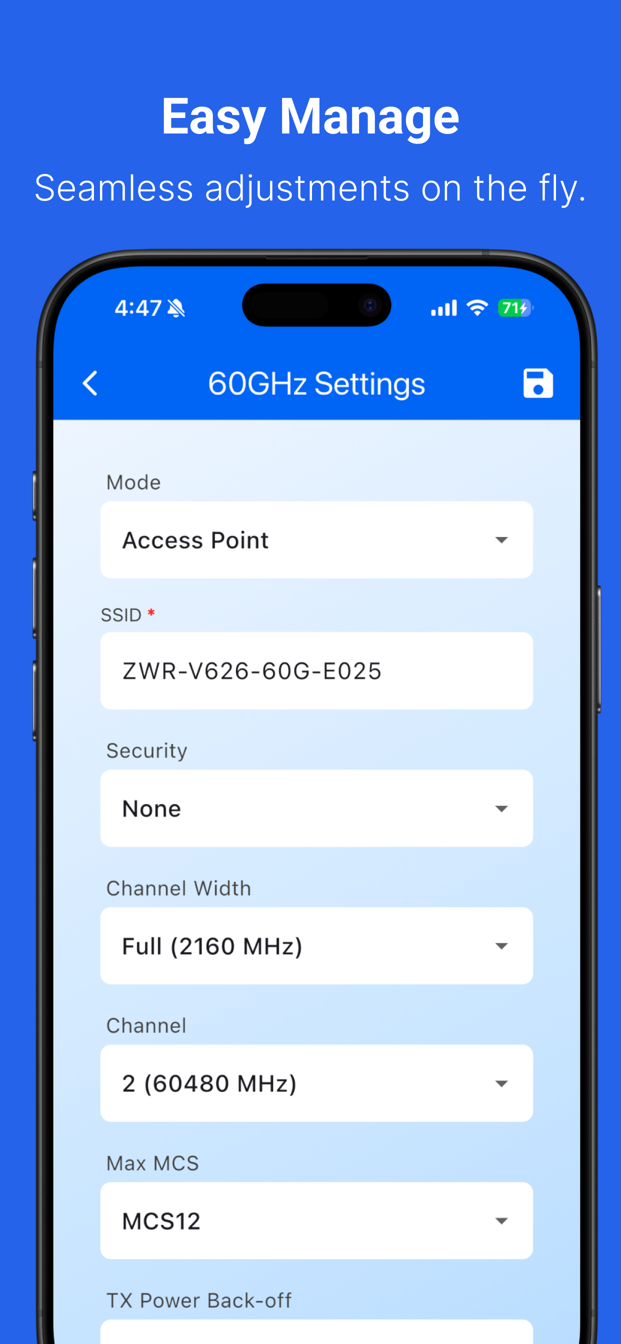 PRISM – 60GHz Management